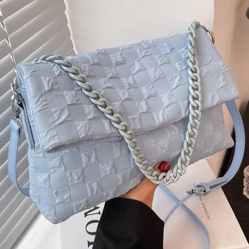 

Chains Shoulder Bag Female Fold Over for Women 2022 Small Luxury Designer Women Fashion Tote Bag Vintage Cute Handbags Purse