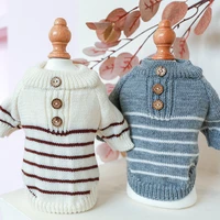 handmade striped knitted sweater autumn winter pullover keep warm small dog clothes puppy coat cat sweatshirt comfortable cute