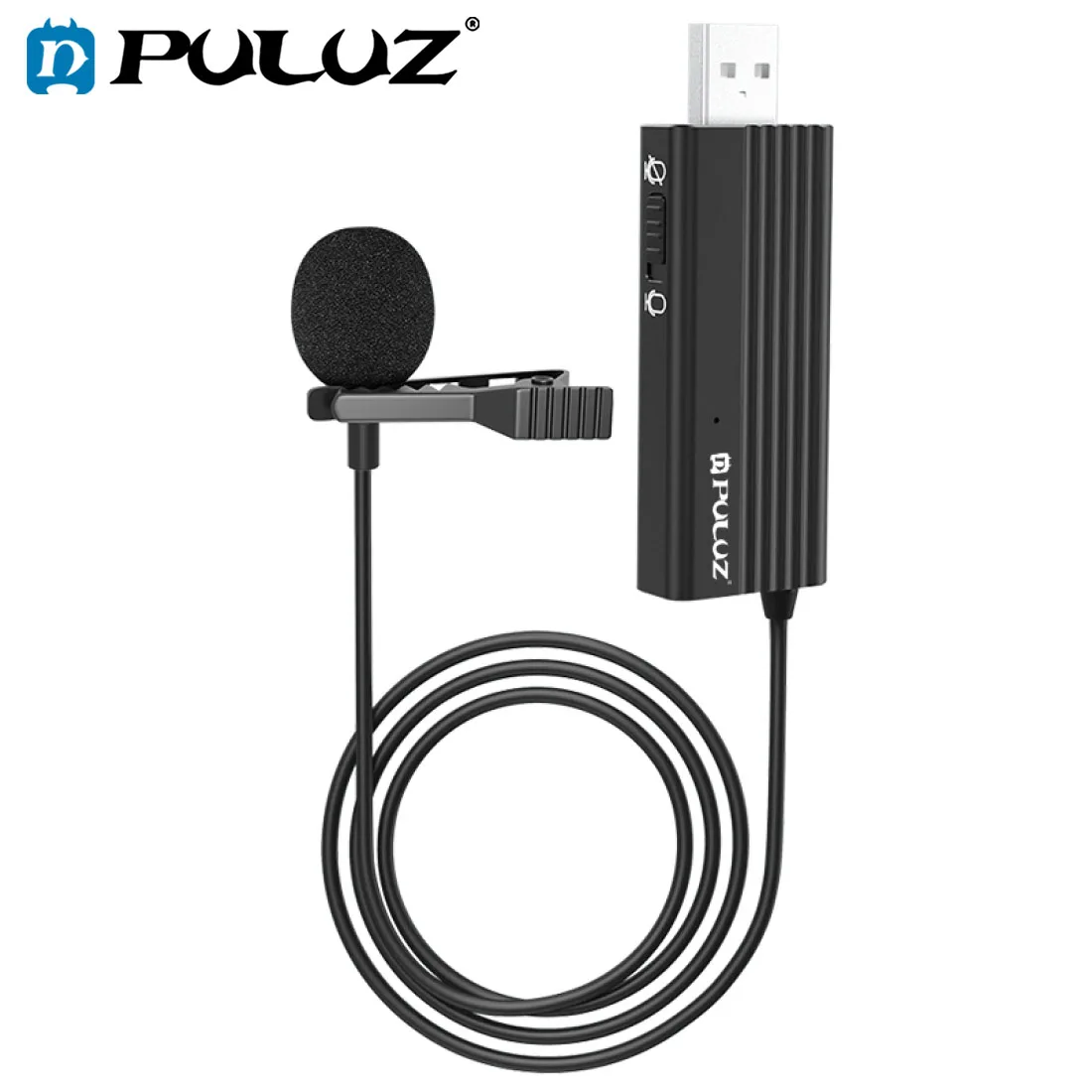 

PULUZ USB Clip-on Wired Lapel Mic Recording Microphone Lavalier Silent Condenser Microphone AT