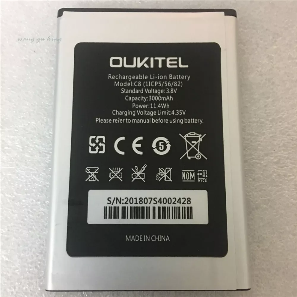 

2023 100% Original oukitel C8 Battery New 5.5inch oukitel C8 Mobile Phone Battery 3000mAh with Tracking Number power bank smart