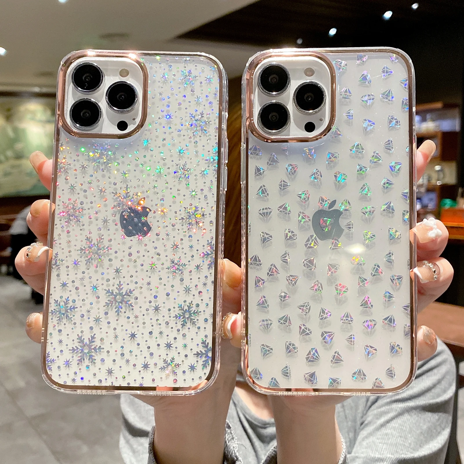 

Роскошный чехол с лазерным покрытием для телефона iPhone 13 Pro Max 11 12 Pro Max X XR XS Max 7 8 Plus, мягкий бампер, задняя крышка