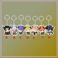 anime keychain obey me lucifer mammon leviathan satan acrylic keyring strap figure hanging accessories 6cm