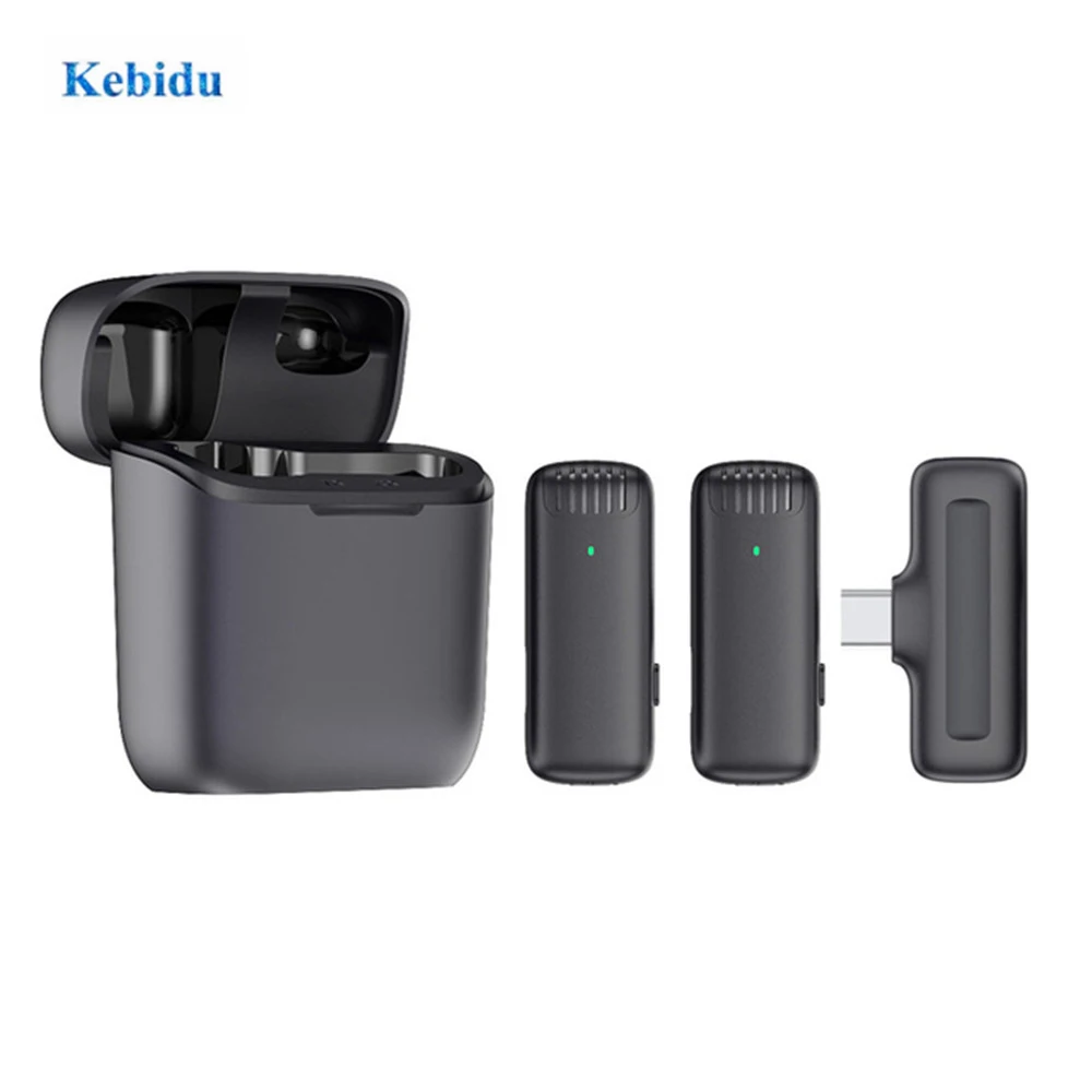 

Portable Wireless Lavalier Microphone with Charging Box Noise Reduction Reverb Audio or Video Recording Plug Play Mic for Smart
