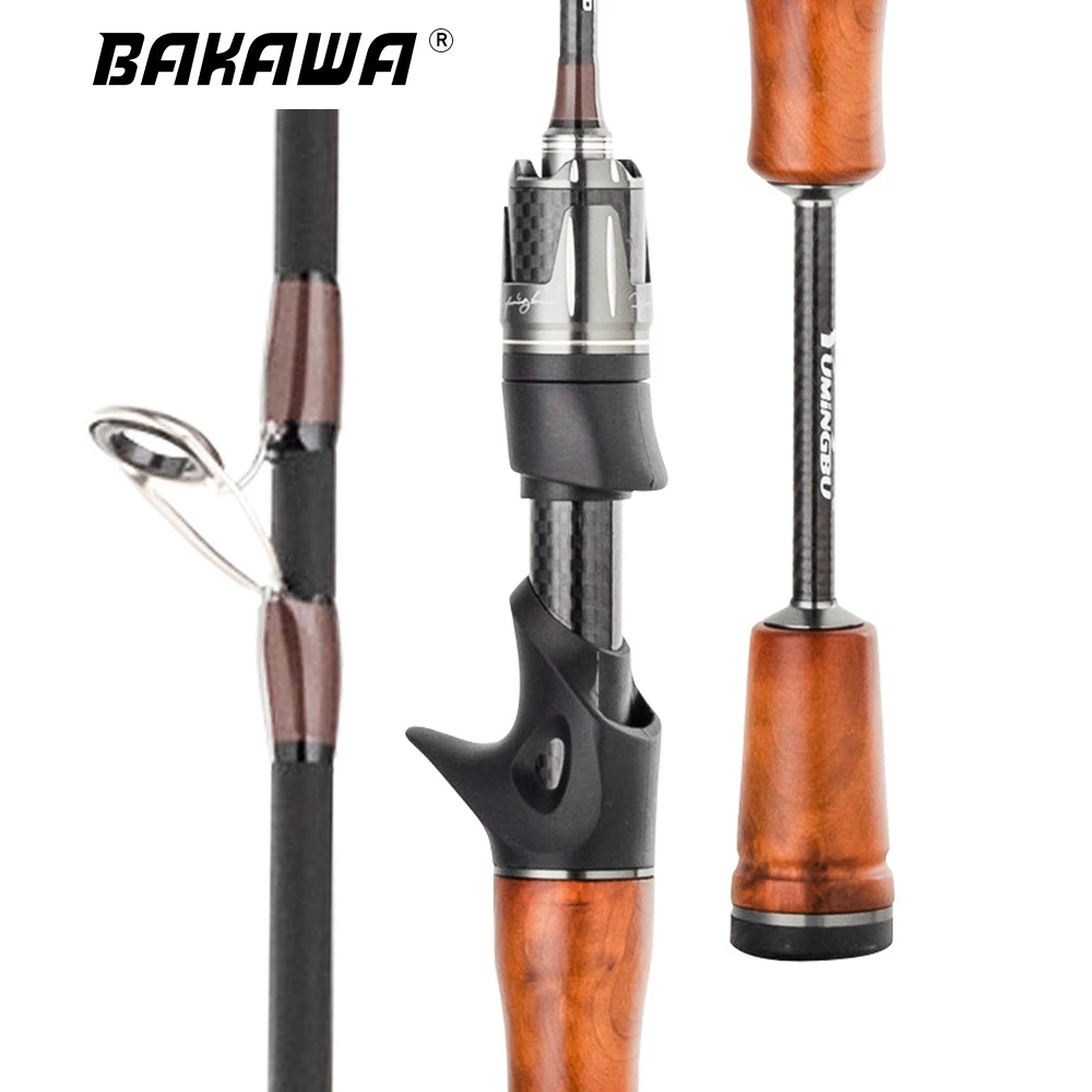 

BAKAWA Carbon Fiber Spinning Casting Fishing Rod 1.39M 1.55M 1.68M 1.8M Baitcasting for Bass Pike Trout Sea Saltwater De Pesca