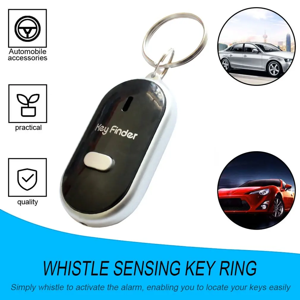 

Hot LED Torch Mini Anti Lost Key Finder Whistle Alarm Wallet Pet Tracker Smart Flashing Beep Remote Locator Keychain Key Tracker