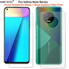 Для Infinix Note 7 8 11 11i 11s Lite 10 Pro NFC 1 комплект = мягкая задняя пленка из углеродного волокна + закаленное стекло для переднего экрана