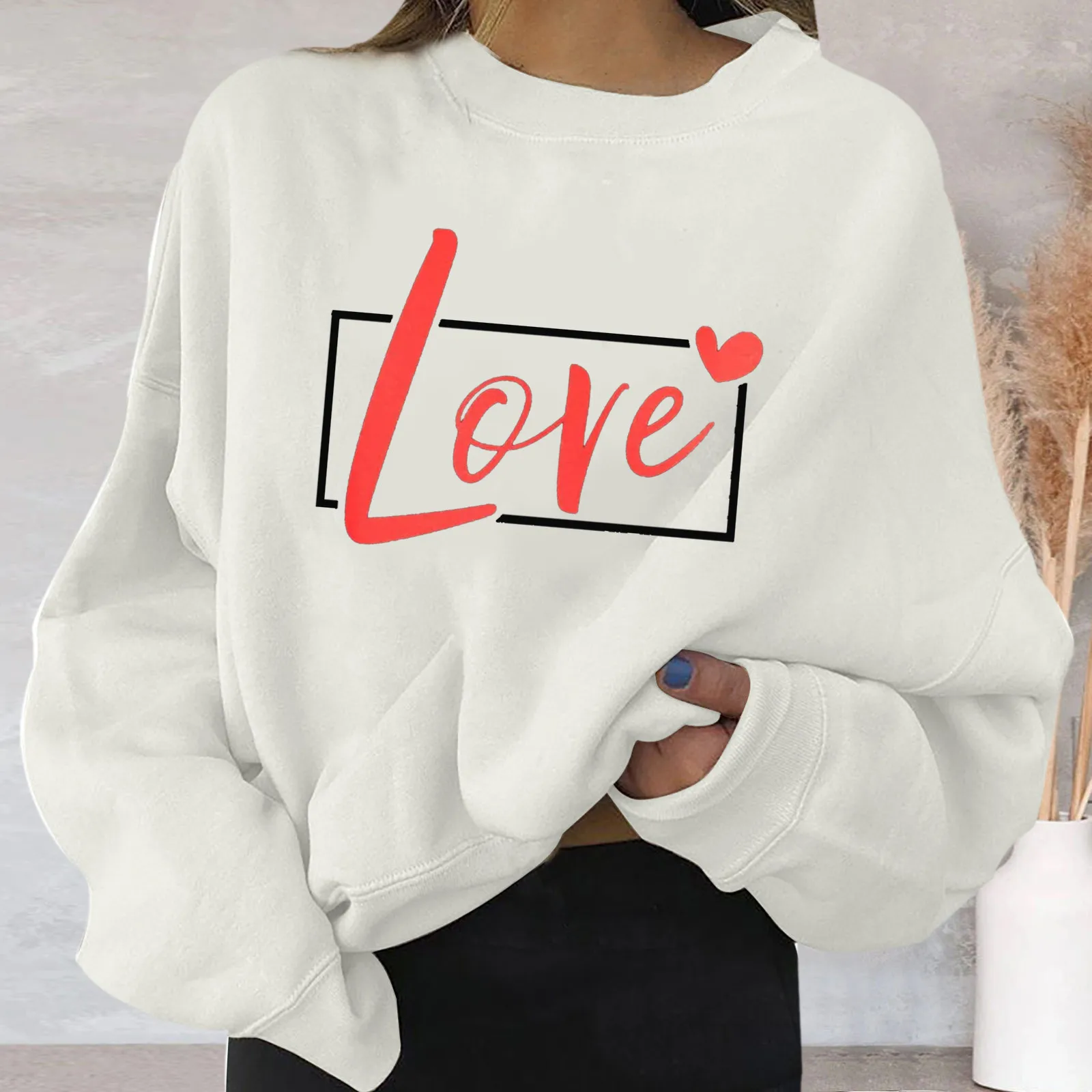 

Korean Style Hoodless Sweatshirts Oversized Sweatshirt Y2k Sweater Round Neck Women's Sweatshirt Letter Print Outfits Moletom