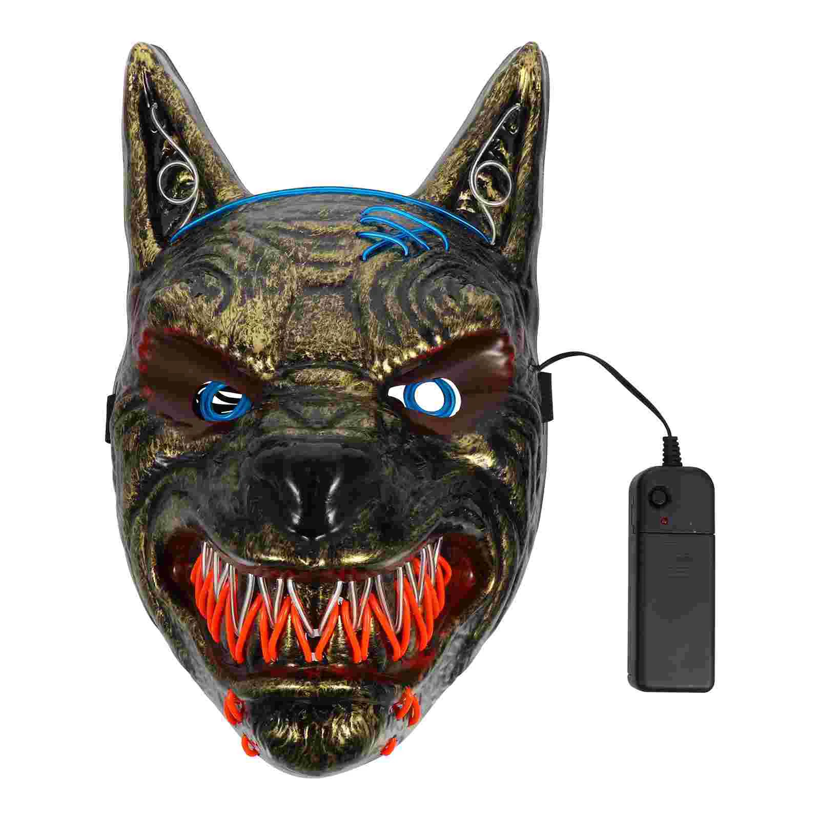 

Glow Mask Halloween Supplies Party Full Face Props LED Pvc Horror Wolf Head Ghost Festival Man