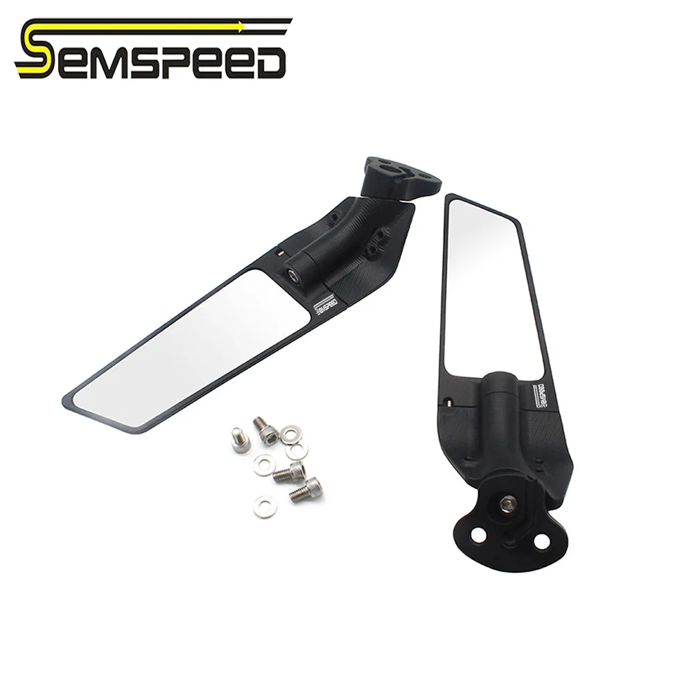 

Semspeed For S1000RR 2016-2018 Stealth Mirror Modified Motorcycle Rearview Mirrors Wind Wing Adjustable Rotating Side Mirror