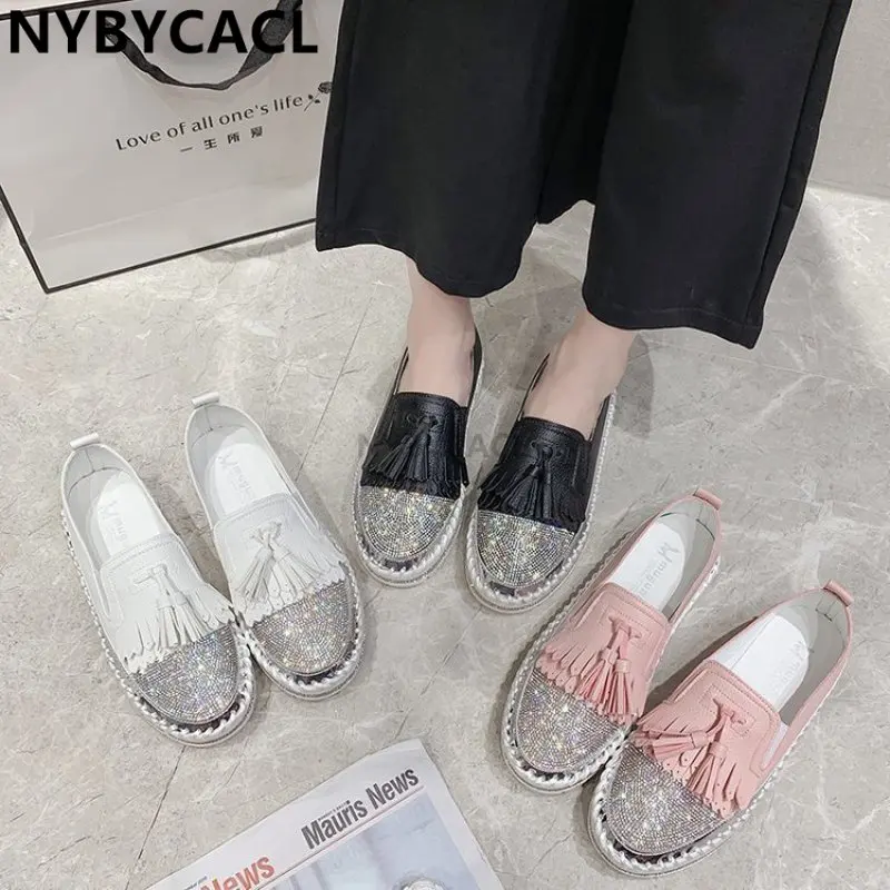 2023 Summer Luxury Bling Bow Slippers Women Sequined Girl Shoes Outside Fashion Platform Slippers For Women Korean Shoes Shallow