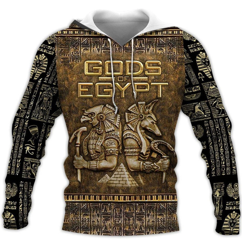 

CLOOCL Men Hoodie 3D Graphics Gods of Ancient Egypt Printed Long Sleeves Pullover Sweatshirt Streetwear Zipper Hooded Coat