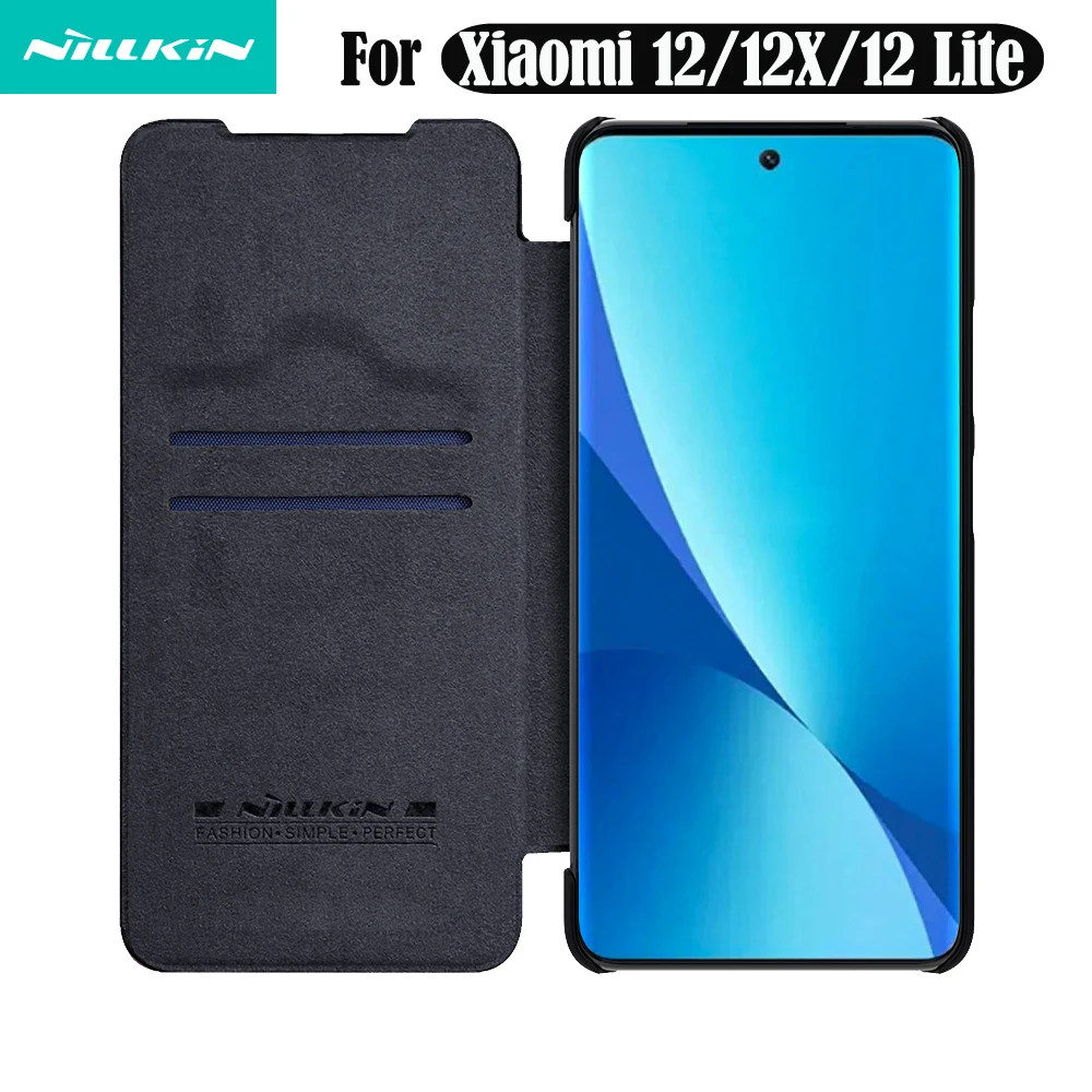 

For Xiaomi Mi 12 Lite Flip Case Nillkin Qin Vintage Leather Flip Cover Luxuly Card Pocket Book Case For Xiaomi 12 12X Phone Bags
