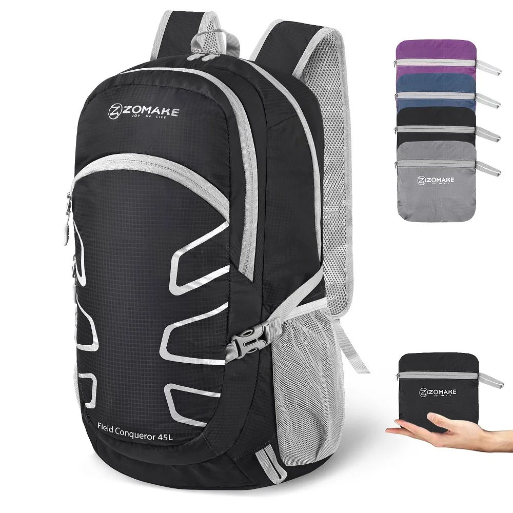 Zomake Outdoor Sport Lightweight Portable Backpack 45L Foldable Waterproof Ultralight Pack for Women Men Travelling Hiking