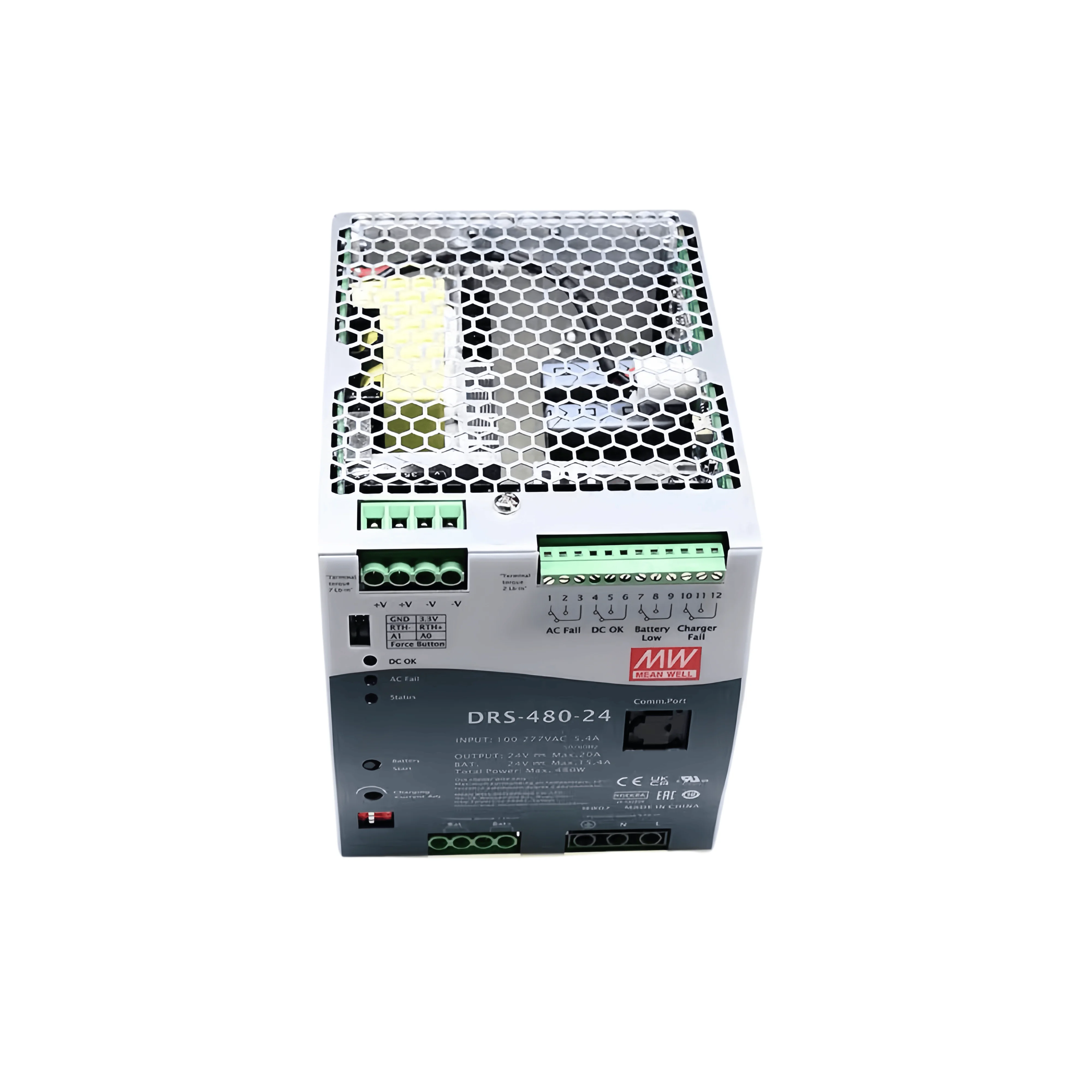 Фото Многофункциональный интеллектуальный блок питания MeanWell DRS-480-24 480W для систем безопасности №4