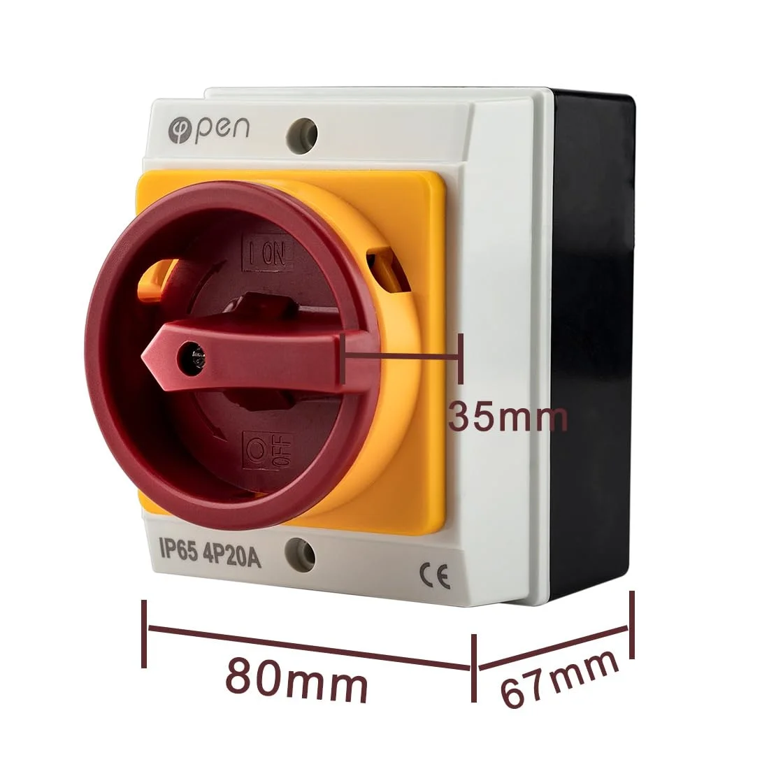 OKP Series 20A Всепогодный поворотный изоляционный переключатель OKP-20A/4P с защитной