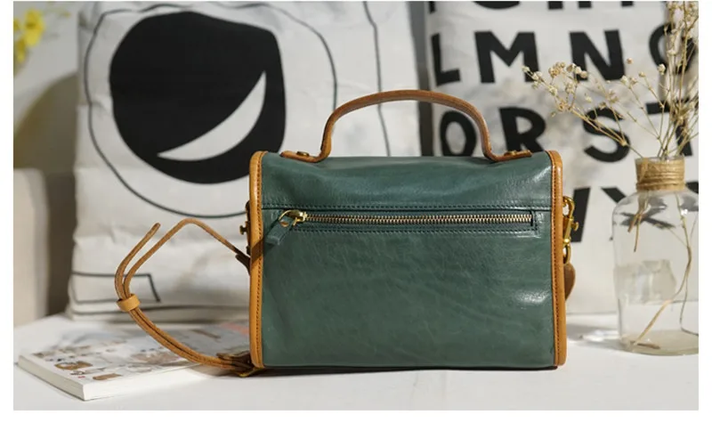 Luxury natural genuine leather women's small handbag handmade fashion designer outdoor party real cowhide shoulder messenger bag