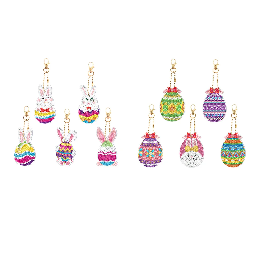 

DIY Full Drill Special Shaped Diamond Keychains Drill Diamond Easter DIY Kit Keychain Bag Decor Painting