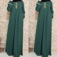 wepbel arab abaya women muslim dress ethnic kaftan loose long islam dress long sleeve loose o neck summer islam clothing robe