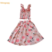 kid baby girl polka dot clothes sleeveless crop vest top lace ruffle skirt 2pcs summer sweet princess cotton outfit set 2 6y