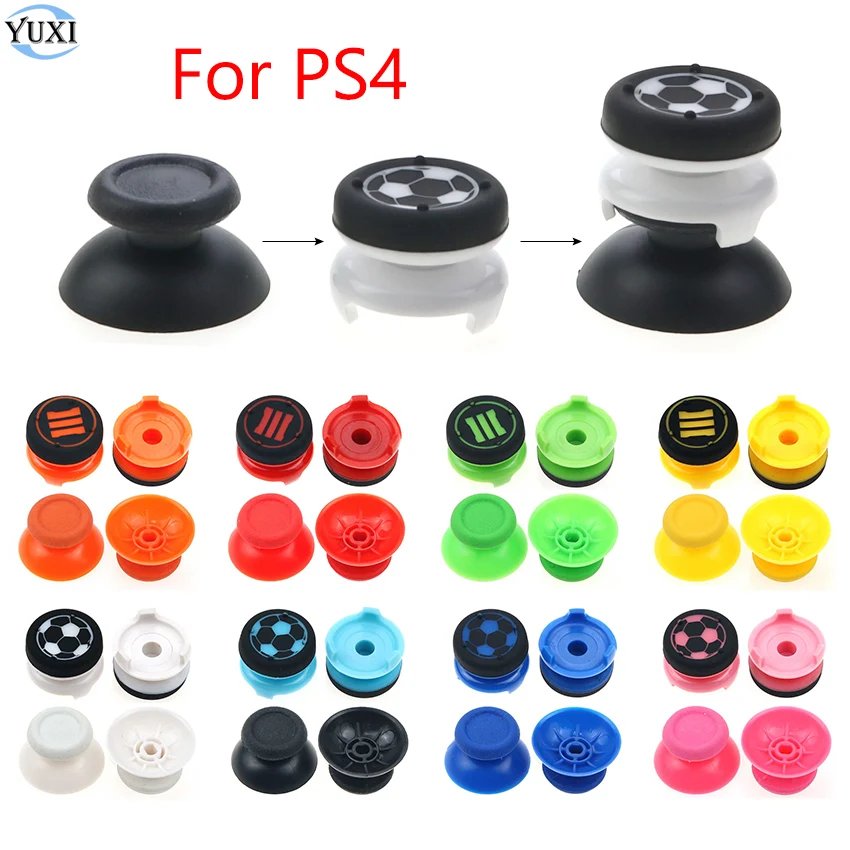 

YuXi For PS4 Pro Slim Controller Thumb Stick Grip Extender for P4 Handle Analog Thumbstick Cover Case Skin Joystick Cap