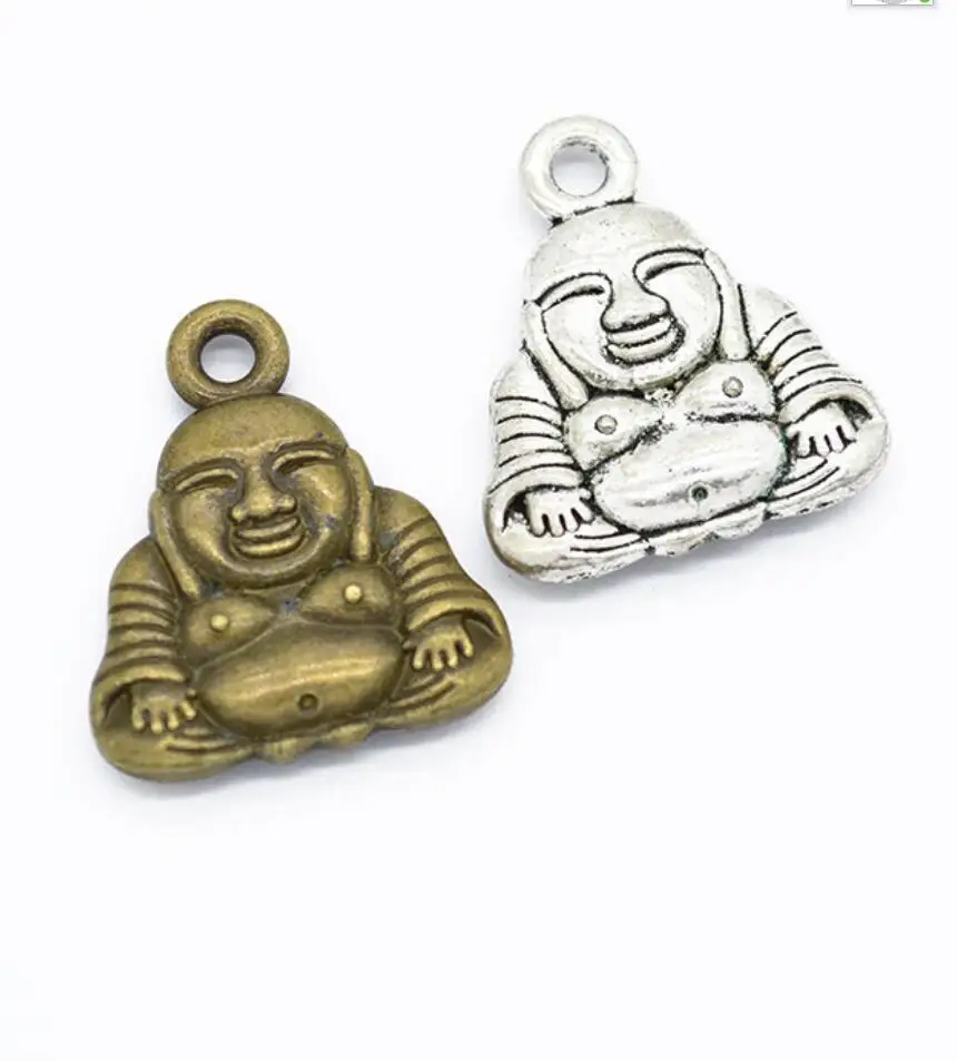 

4pcs Charms Double Sided Buddha 26*22mm Antique Making Pendant fit,Vintage Tibetan Bronze Silver color,DIY Jewelry F0807