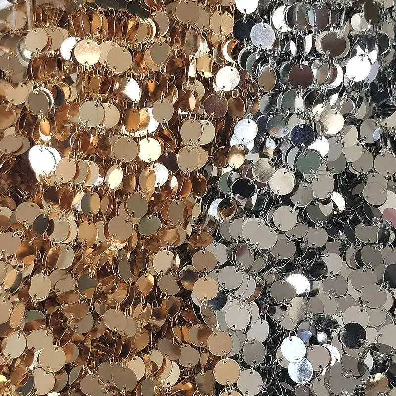 

1M Gold Silver Sequin Curtain Wedding Party Hanging Decoration Handmade Room Home Decor Stage Set Glitter Curtain Dia 10mm