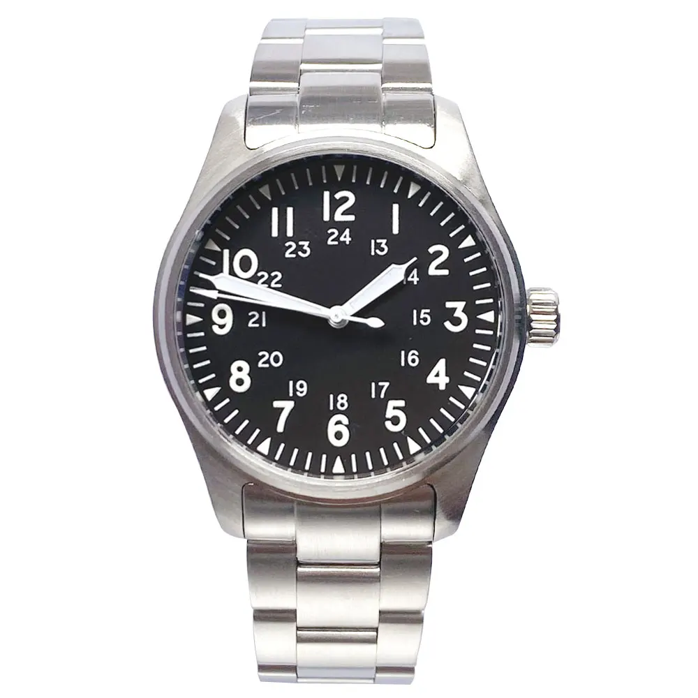 

Tandorio Pilot 39mm Stainless steel Case NH35 PT5000 200M Waterproof Luminous Diving Automatic Men Watch Bracelet Sapphire Glass