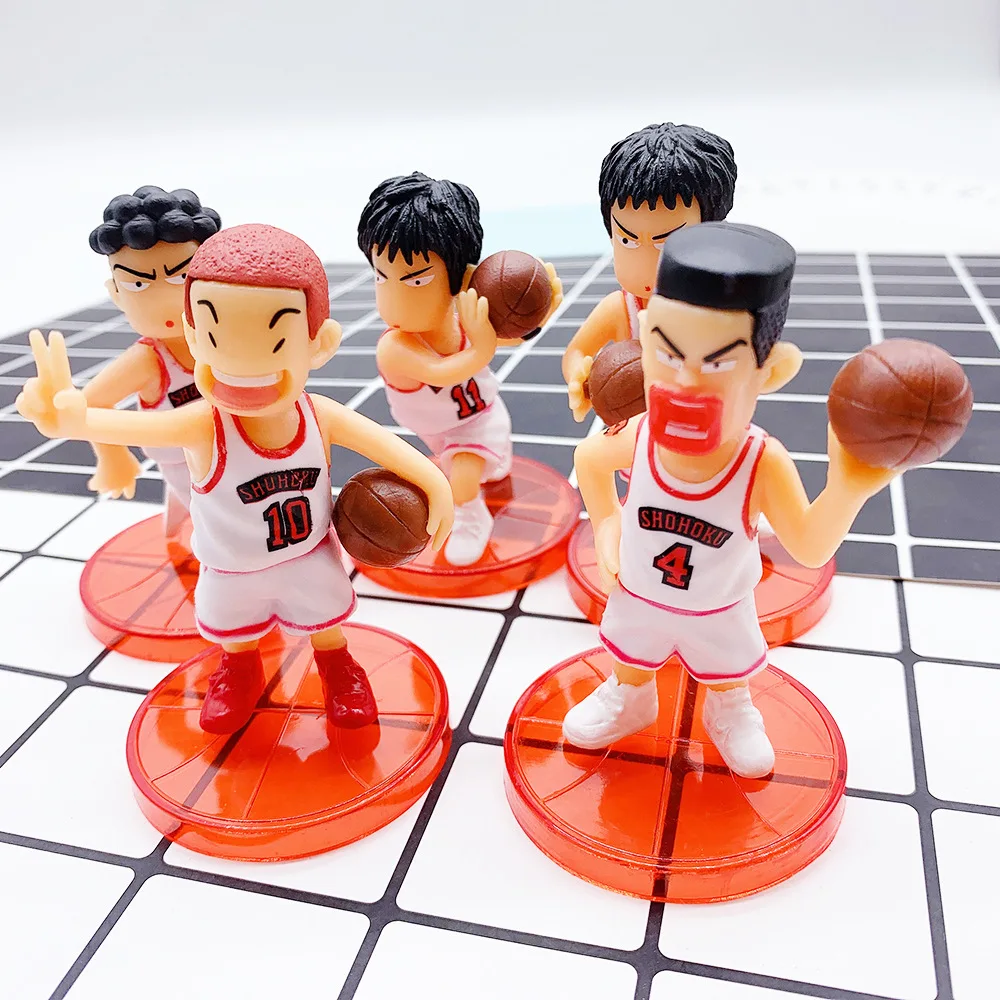 

Аниме фигурки Slam Dunk из ПВХ, 5 шт./комплект, экшн-фигурки Hanamichi Sakuragi Takenori Miyagi Ryota, коллекционные модели, украшения для автомобиля, подарки