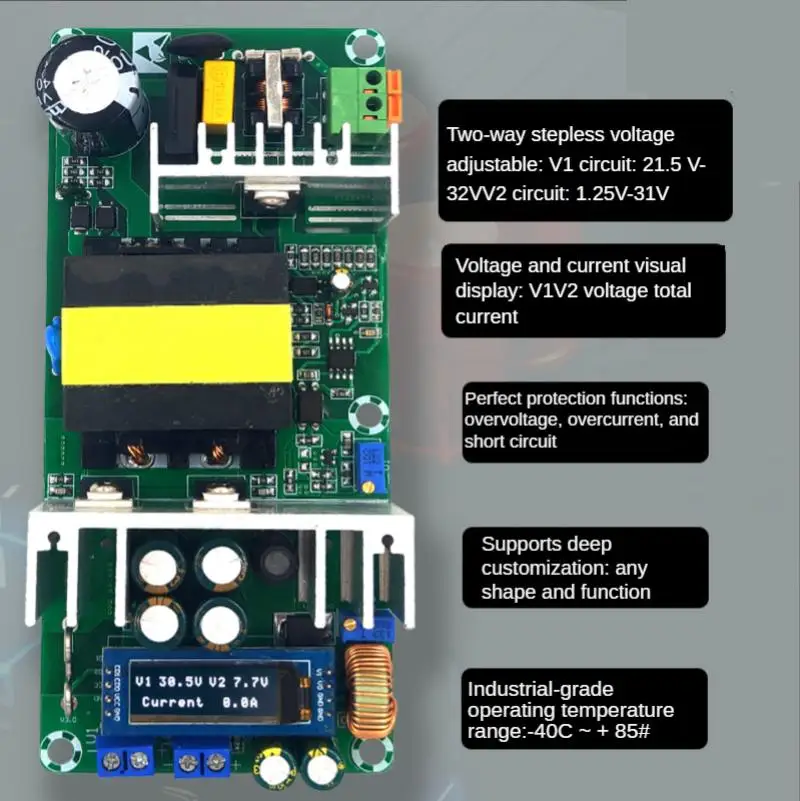 Купи 21.5v32v1.25v31v switching power supply board high power industrial power supply module bare board adjustable за 751 рублей в магазине AliExpress