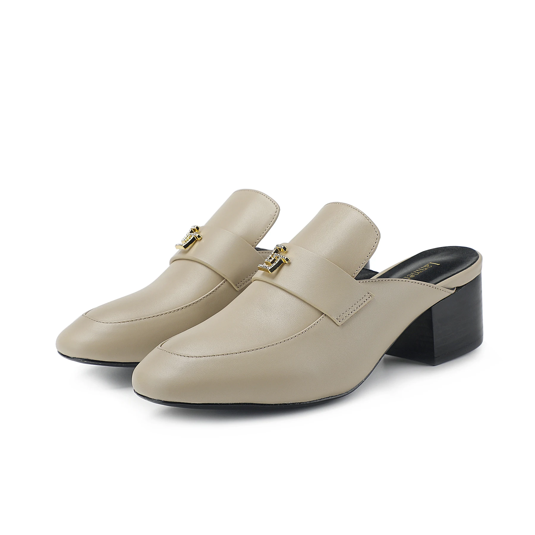 LANMENG Women's Shoes Elegant Women's High Heels Shallow Mouth Lefu Shoes Genuine Leather Solid Color Casual Shoes Size 35-42