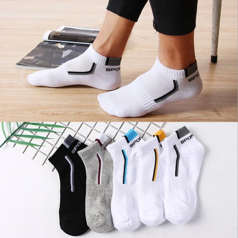 Men's Socks Cotton Running Short Sport Low Tube Socks Print Outdoor Cycling Riding Basketball Breathable Ankle Socks
