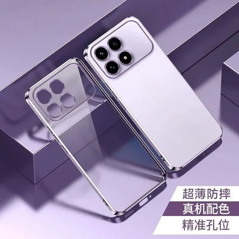 Фото Для XiaoMi POCO F8 Ultra F8 Pro чехол Deluxe гальванический силиконовый прозрачный чехол из ТПУ для POCO F8 Ultra противоударный чехол №3