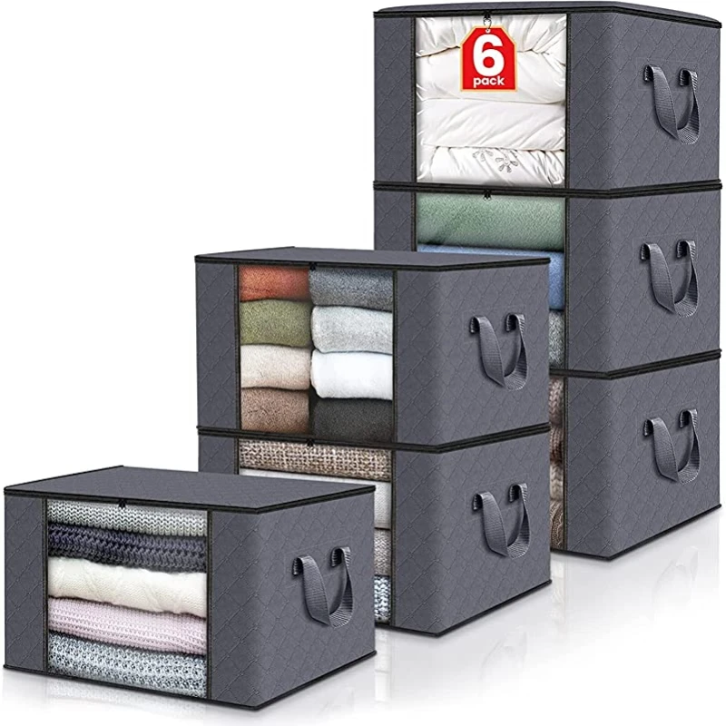 Thickened Non-woven Quilt Storage Bag Clothes Storage Box Travel Portable Storage Box Folding Closet Organizer ForPillow Blanket