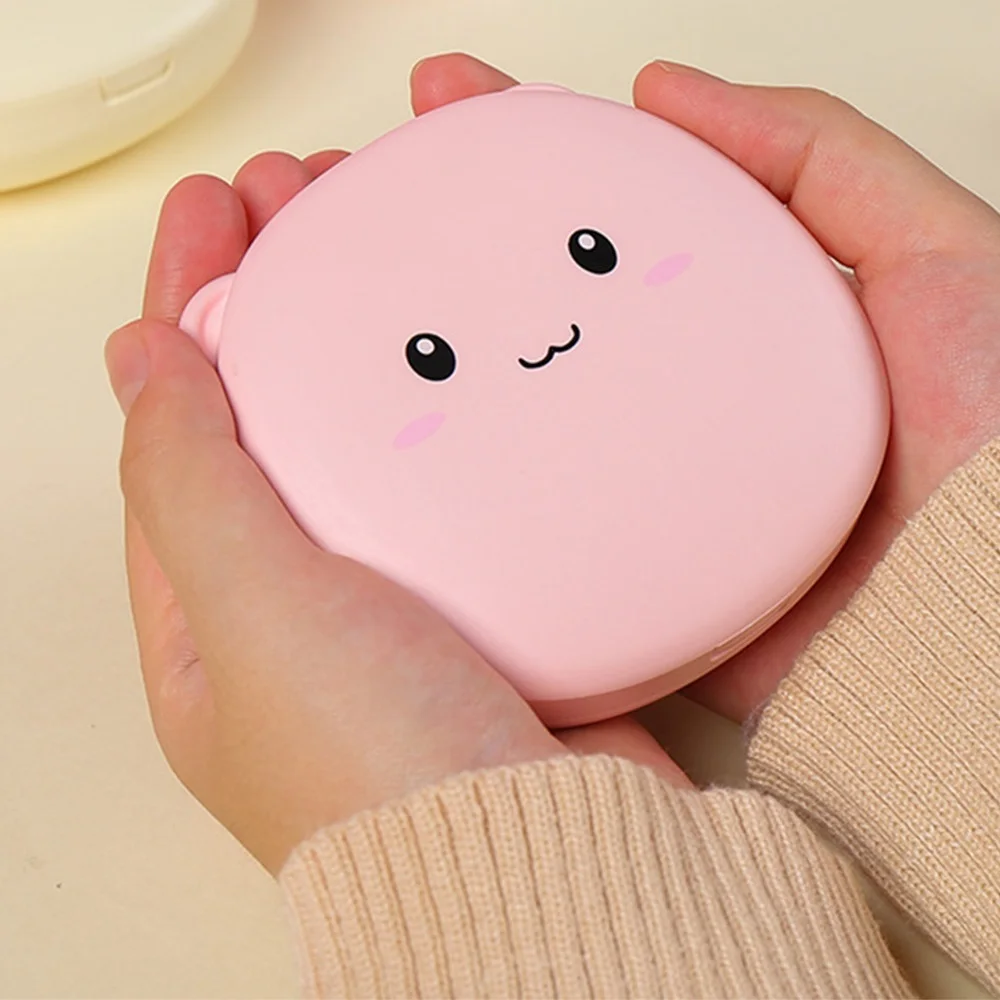 

Cartoon Hand Warmer 1800 mAh Power Bank With LED Mirror Winter External Battery Heater Handwarmer USB Portable Charger Powerbank