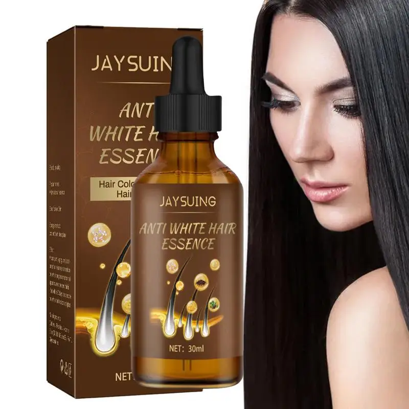 

Питательная эссенция для затемнения волос, 30 мл, уход за белыми волосами, масло для затемнения волос, уменьшение седых волос, питание кожи го...