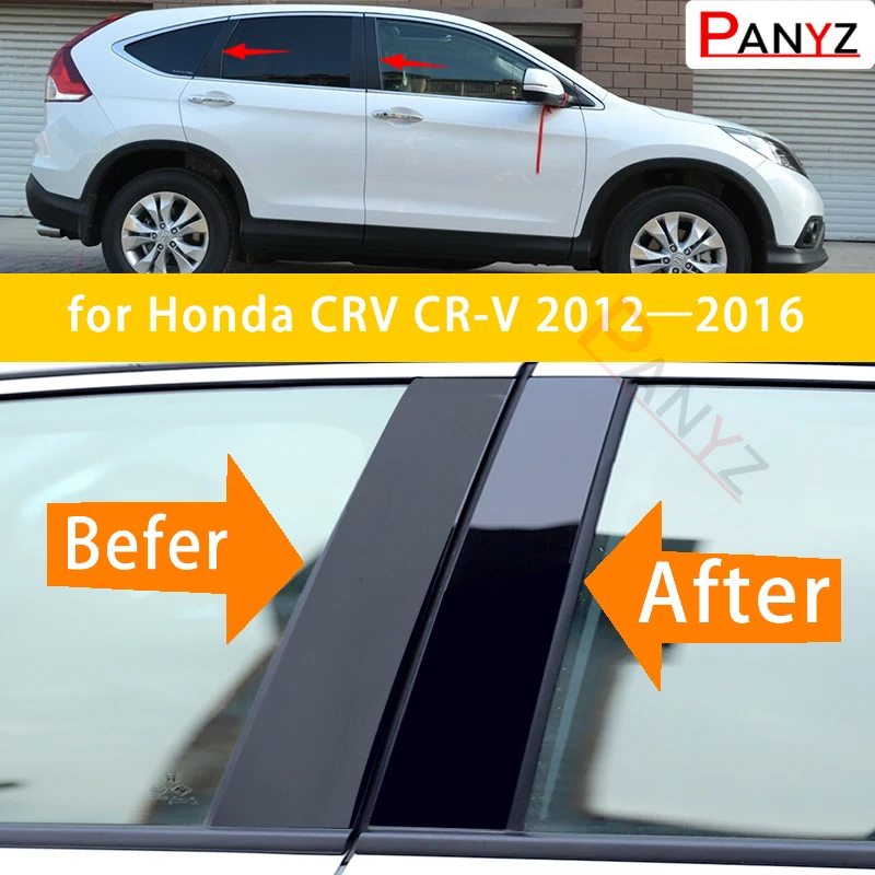 

For Honda CRV CR-V 2012 2013 2014 2015 2016 Car Pillar Posts Window Door Moulding Trims Cover BC Column Sticker Auto Accessories
