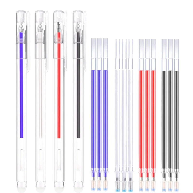 

4 Colors Heat Erasable Fabric Pens With 16 Erasable Pen Refills Fabric Marking Pens Heat Erase Pens For Fabric