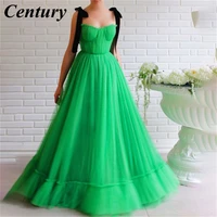 sweetheart neck green evening dresses a line spaghetti strap prom dress elegant tulle wedding party dresses vestidos de fiesta