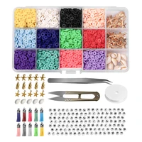 childrens diy gifts colorful soft clay jewelry marking kit round spacer beads letter bead for handmade bracelets accessories