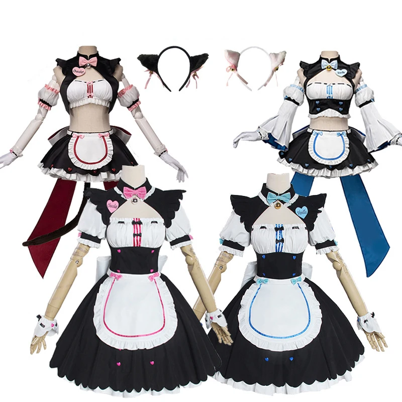 

Anime Cosplay Vanilla Chocolate Maid Costume OVA Maid Uniform NEKOPARA Cosplay Cat Neko Girl Costume Women