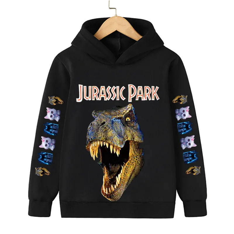 

Boys 2022 Top Long Sleeve Jurassic World Hoodies Children Boy Girl Clothing Print Cartoon Child Dinosaur Fashion Sweatshirt