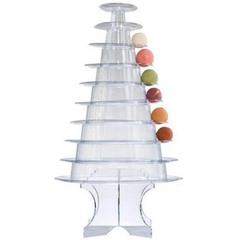 

New Round Macaron Tower Stand Cake Display Rack for Wedding Birthday Decoration Dessert Tower Wedding Party Supplies