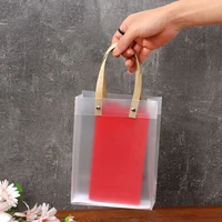 transparent pvc with handles supplies translucent tote gift wrapping package frosted pp bags