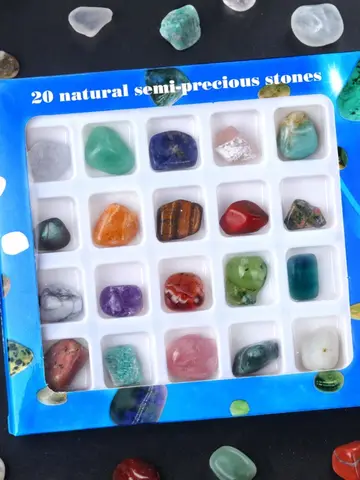 Набор кристаллов чакр, розовый кварц, 20 шт