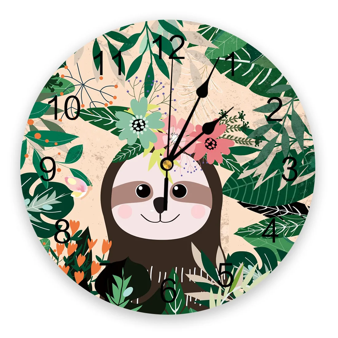 

Настенные часы с рисунком леса, зеленые современные домашние украшения для детской комнаты, гостиной с наклейками