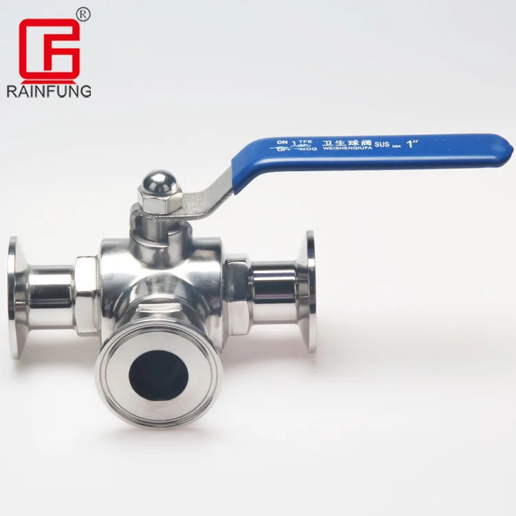 

Custom 3A CE 316L Industrial 3Way Sanitary Manual Three Way Stainless Steel Pressure Control 3 Way Ball Valve