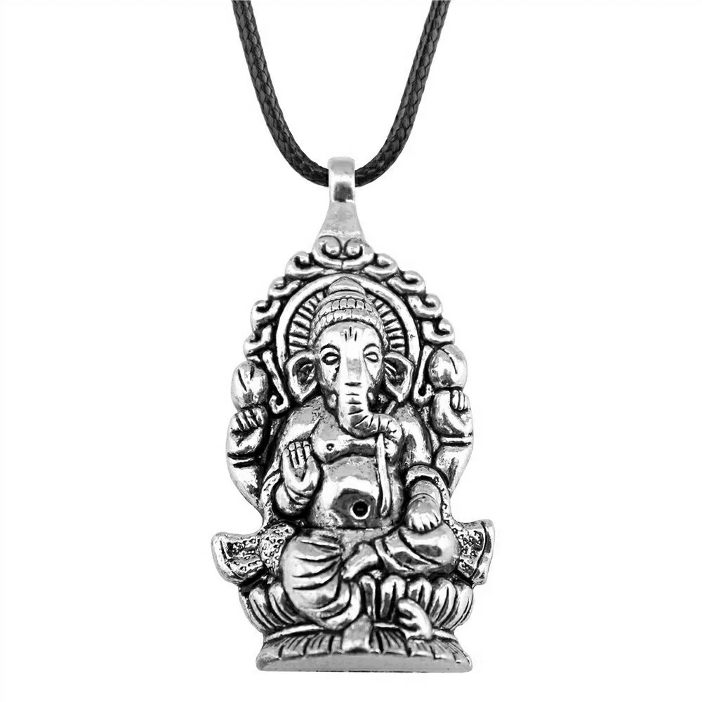 _ 62x32 мм Ganesha Будда слон S подвеска ожерелье дропшиппинг ожерелий веревочная цепь |