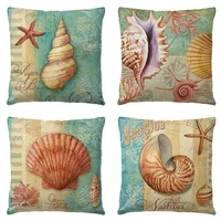 decorative pillowcase for bed blue ocean linen pillowcase shells starfish throw pillow cover decorative cushion for elegant sofa