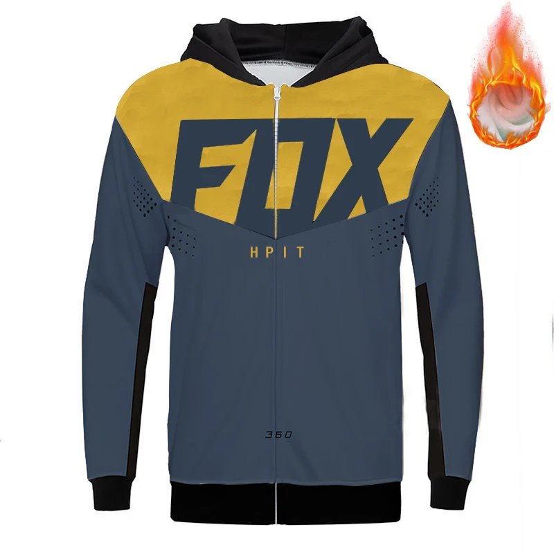 

2020 hpit FOX Motocross Zipper hoodie MX DH Moto Racing Sweater Coat BMX ATV MTB Off Road Motorcycle Mountain Bike Jacket bike