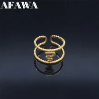 hip hop snake rings for men gold color stainless steel ring adjustable jewelry bague acier inoxydable r13s02